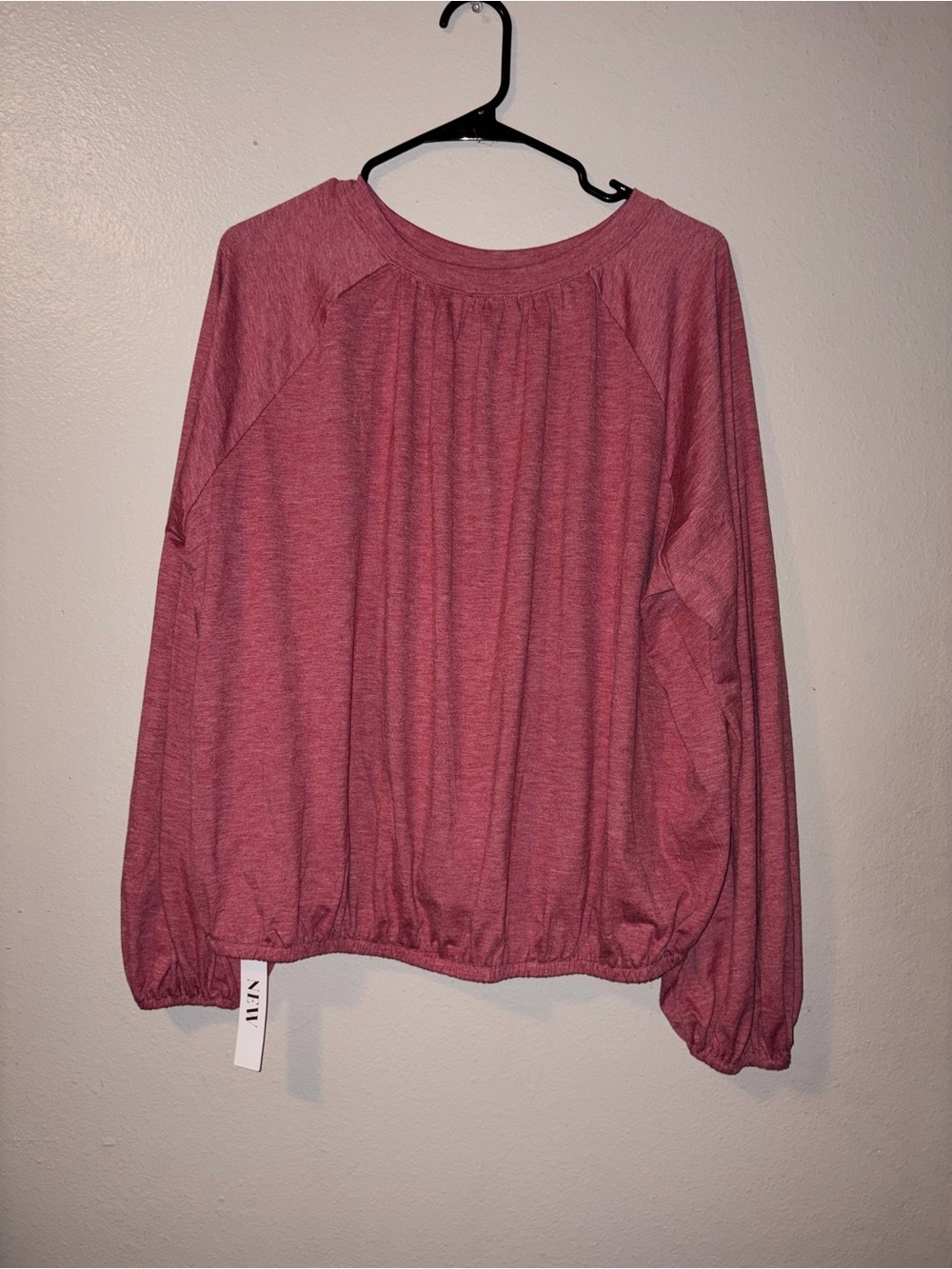 Relaxed Gathered Pullover Sweatshirt - Dusty Rose